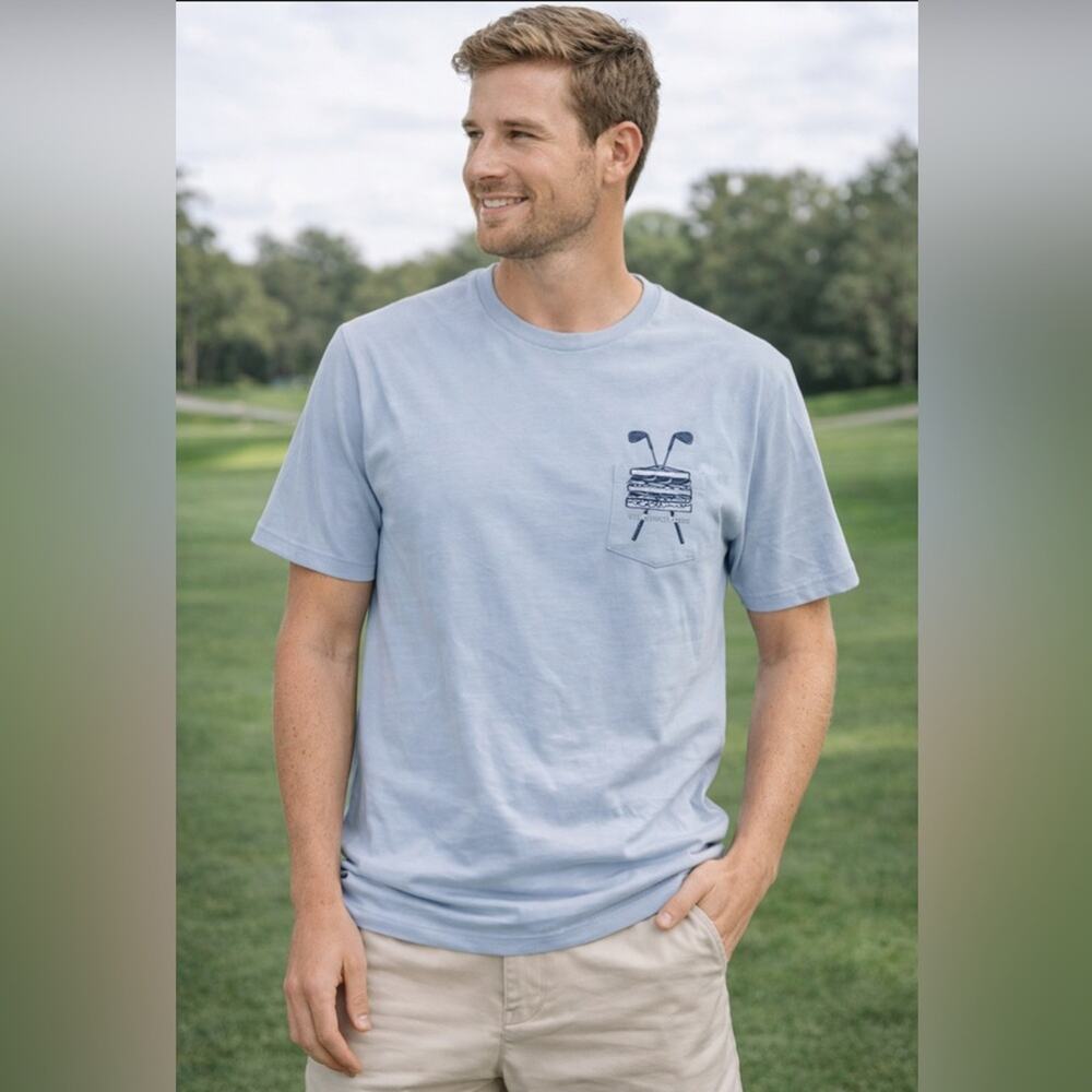 Vineyard Vines Light Blue Mens Golf Graphic Tee Size XS